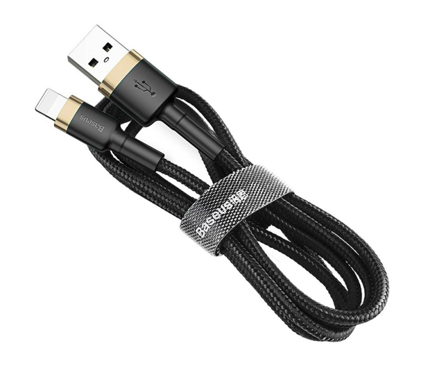 Baseus Kabel Cafule USB-A / Lightning 2.4A QC 3.0 1 m  czarno-złoty - 1502023 - zdjęcie